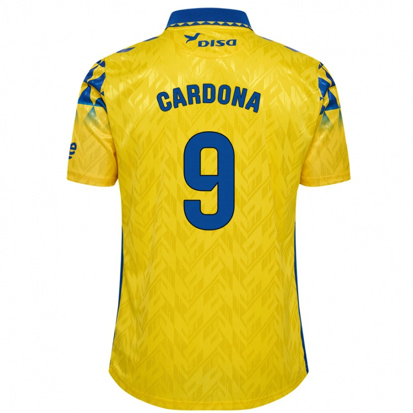 Danxen Uomo Maglia Marc Cardona #9 Giallo Blu Kit Gara Home 2024/25 Maglietta