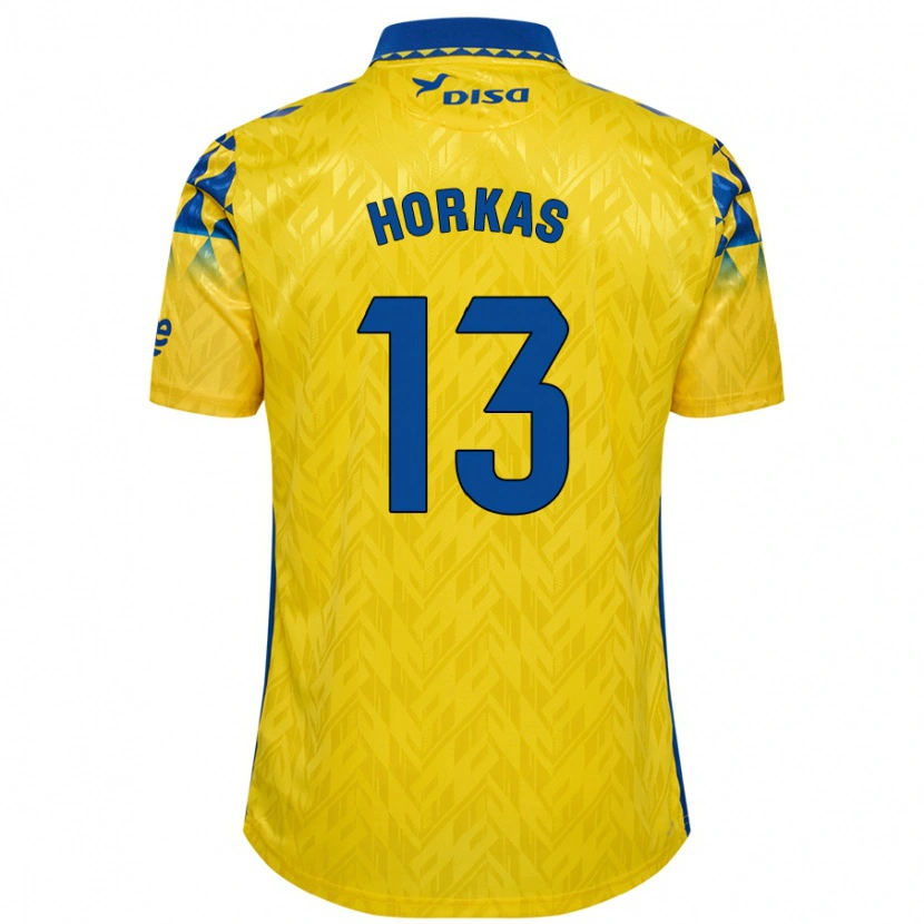 Danxen Uomo Maglia Dinko Horkas #13 Giallo Blu Kit Gara Home 2024/25 Maglietta