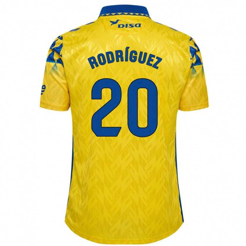 Danxen Uomo Maglia Kirian Rodríguez #20 Giallo Blu Kit Gara Home 2024/25 Maglietta