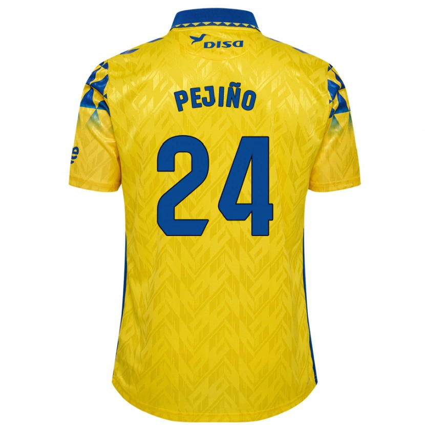 Danxen Uomo Maglia Pejiño #24 Giallo Blu Kit Gara Home 2024/25 Maglietta