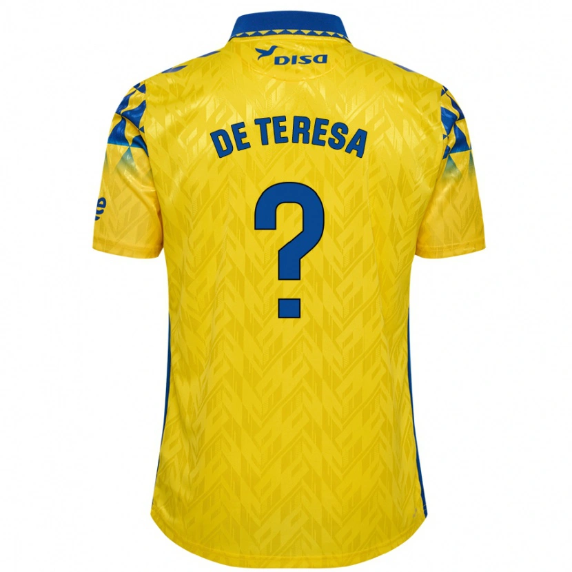 Danxen Uomo Maglia Emilio De Teresa #0 Giallo Blu Kit Gara Home 2024/25 Maglietta