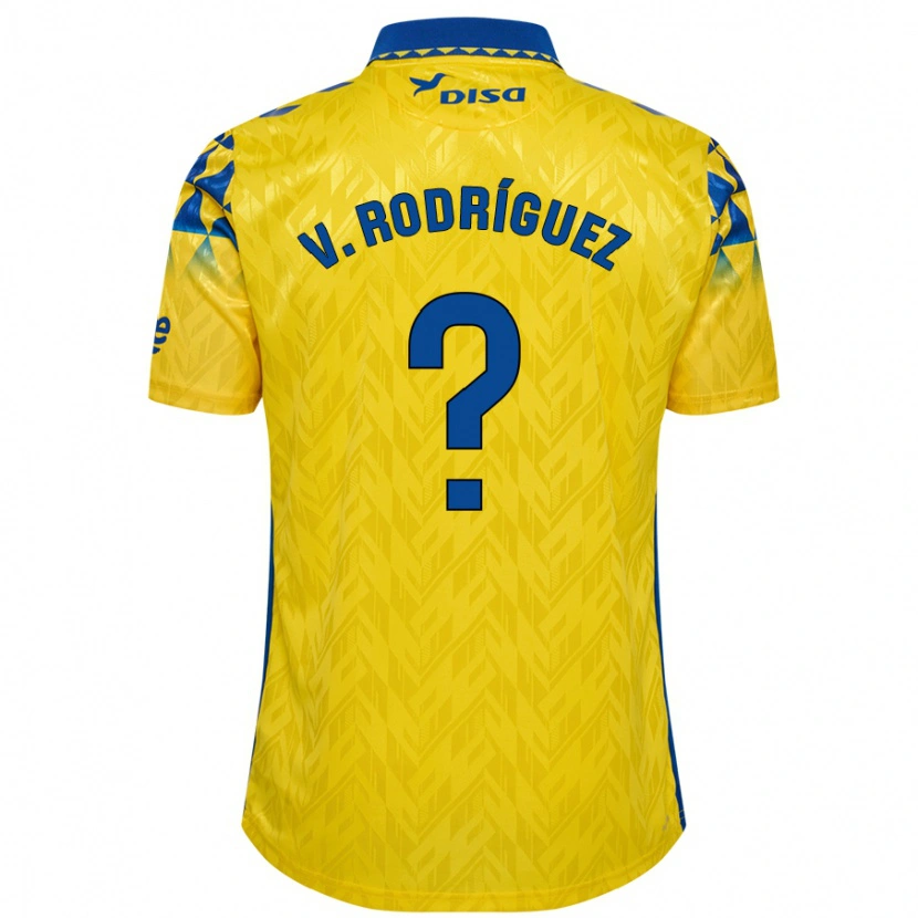 Danxen Uomo Maglia Carlos Vicente Rodríguez #0 Giallo Blu Kit Gara Home 2024/25 Maglietta