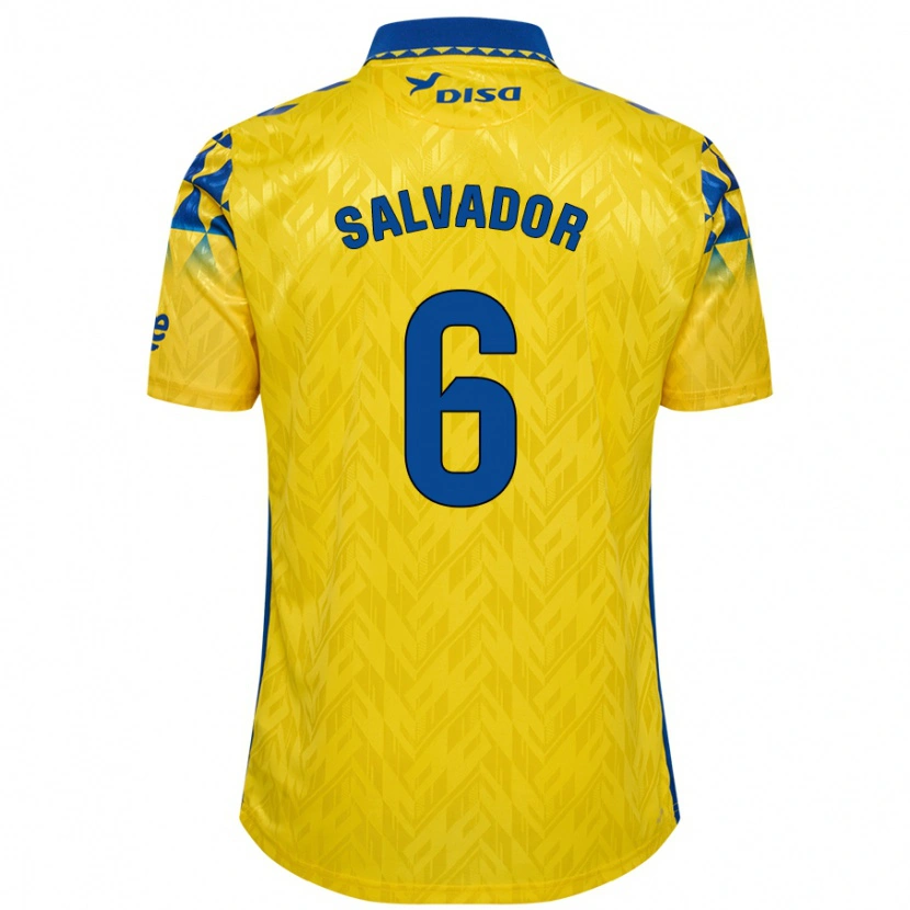 Danxen Uomo Maglia Pol Salvador #6 Giallo Blu Kit Gara Home 2024/25 Maglietta