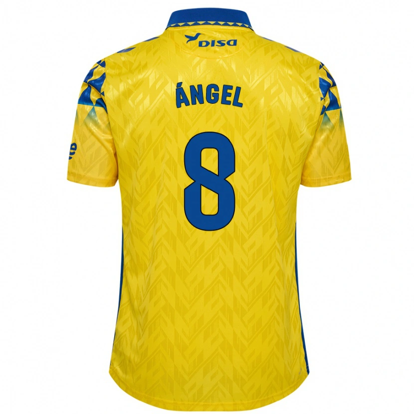 Danxen Uomo Maglia José Ángel #8 Giallo Blu Kit Gara Home 2024/25 Maglietta