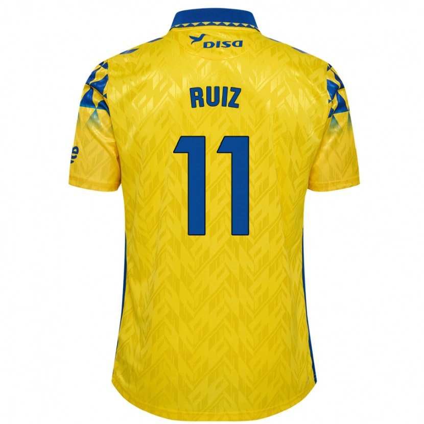 Danxen Uomo Maglia Sergio Ruiz #11 Giallo Blu Kit Gara Home 2024/25 Maglietta