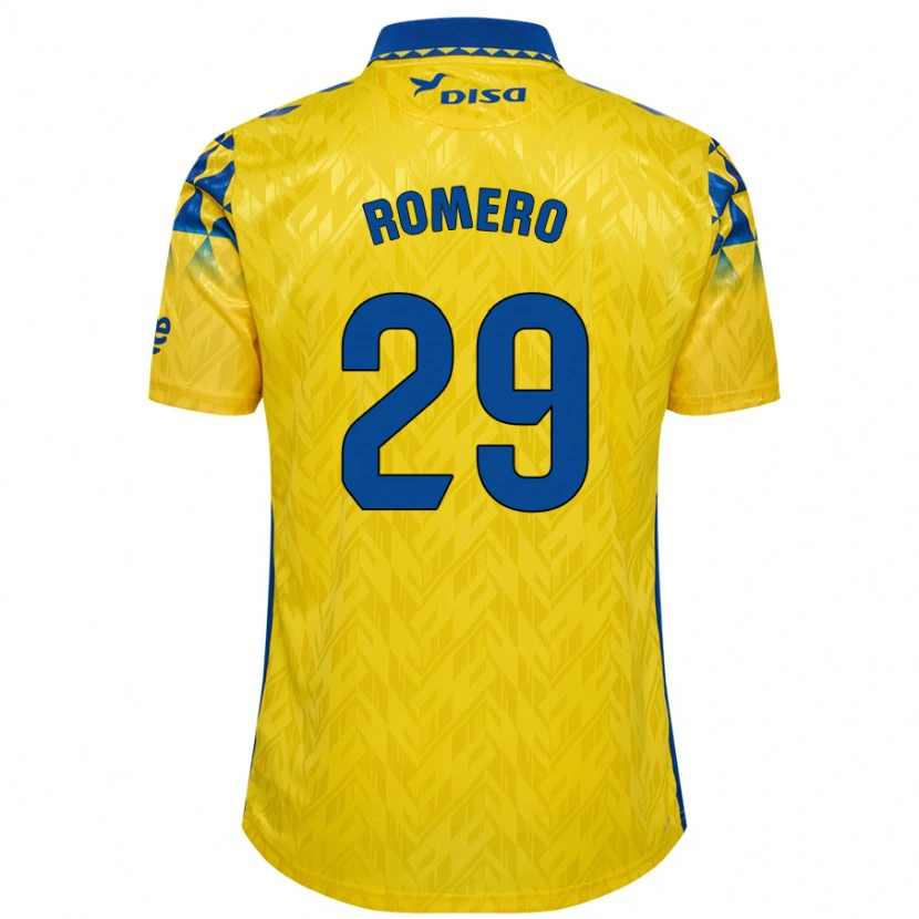 Danxen Uomo Maglia Elías Romero #29 Giallo Blu Kit Gara Home 2024/25 Maglietta