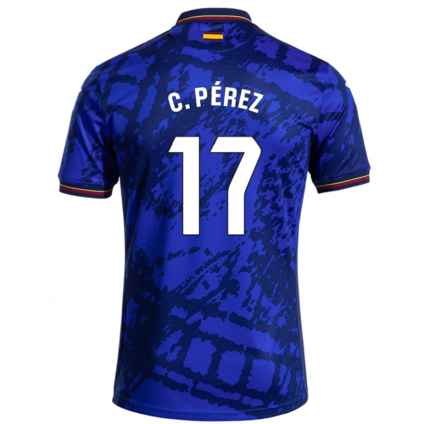 Danxen Uomo Maglia Carles Pérez #17 Blu Più Scuro Kit Gara Home 2024/25 Maglietta