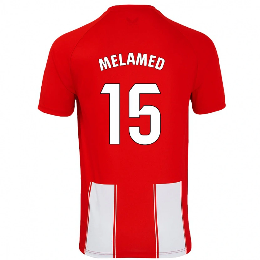 Danxen Uomo Maglia Nico Melamed #15 Rosso Bianco Kit Gara Home 2024/25 Maglietta