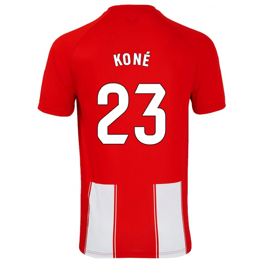 Danxen Uomo Maglia Ibrahima Koné #23 Rosso Bianco Kit Gara Home 2024/25 Maglietta