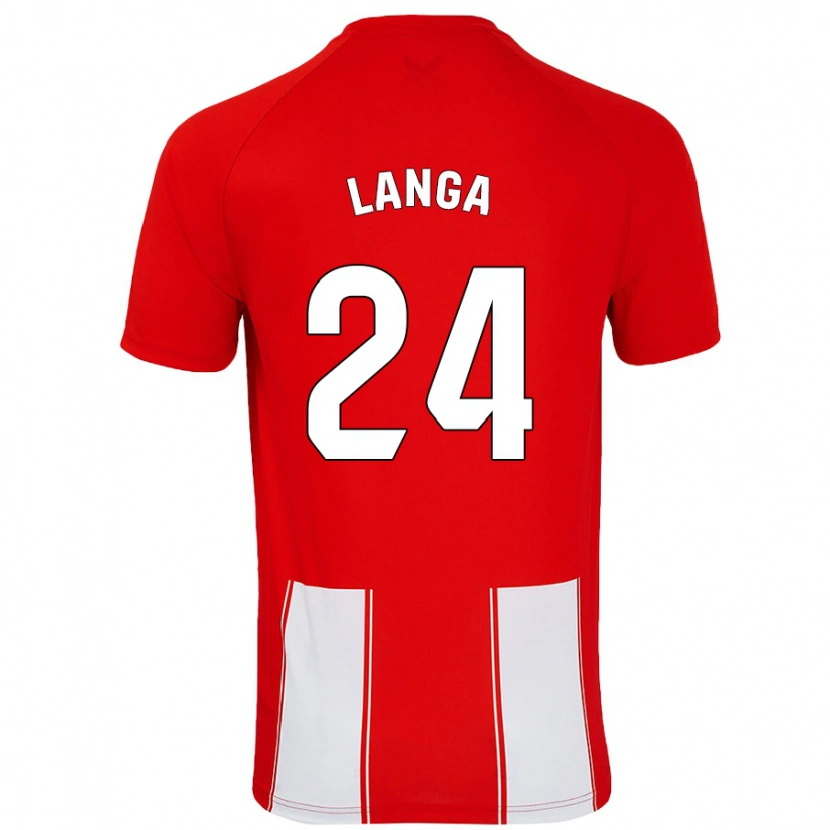 Danxen Uomo Maglia Bruno Langa #24 Rosso Bianco Kit Gara Home 2024/25 Maglietta