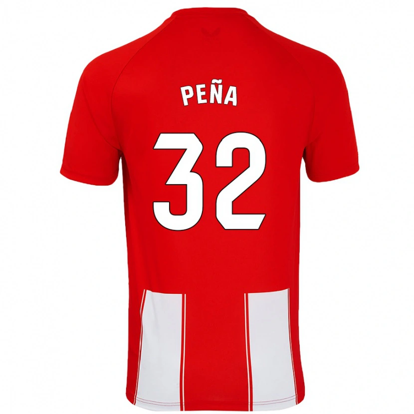 Danxen Uomo Maglia Marcos Peña #32 Rosso Bianco Kit Gara Home 2024/25 Maglietta