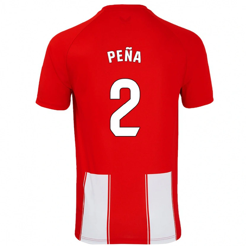 Danxen Uomo Maglia Miguel Peña #2 Rosso Bianco Kit Gara Home 2024/25 Maglietta