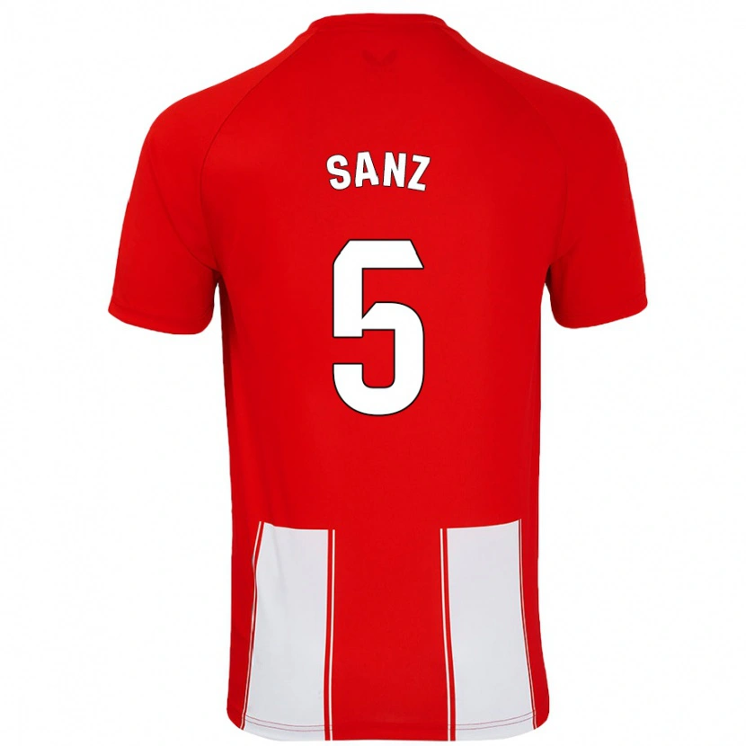 Danxen Uomo Maglia Paco Sanz #5 Rosso Bianco Kit Gara Home 2024/25 Maglietta