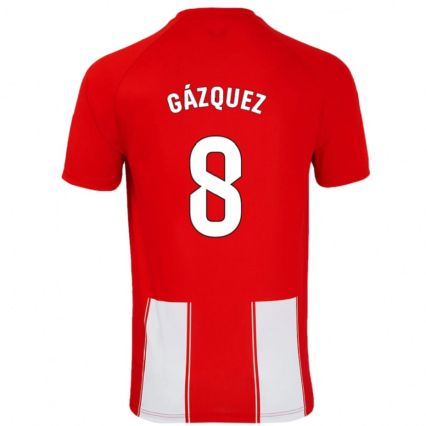 Danxen Uomo Maglia Joan Gázquez #8 Rosso Bianco Kit Gara Home 2024/25 Maglietta