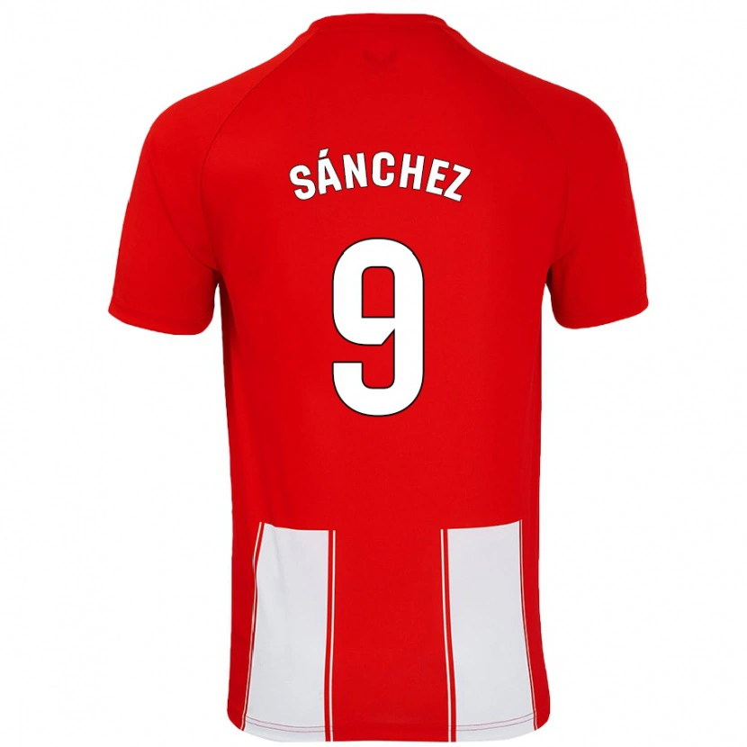 Danxen Uomo Maglia Loren Sánchez #9 Rosso Bianco Kit Gara Home 2024/25 Maglietta