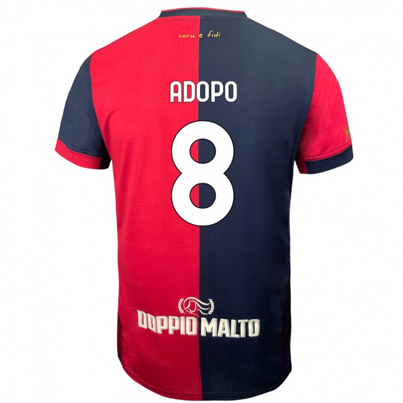Danxen Uomo Maglia Michel Adopo #8 Rosso Blu Più Scuro Kit Gara Home 2024/25 Maglietta