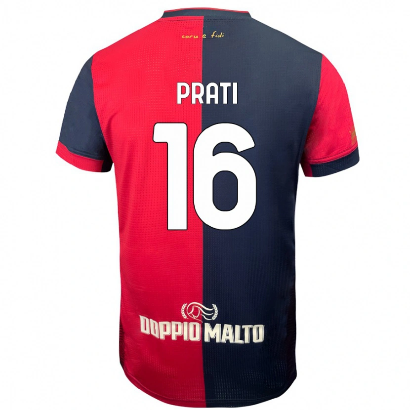 Danxen Uomo Maglia Matteo Prati #16 Rosso Blu Più Scuro Kit Gara Home 2024/25 Maglietta
