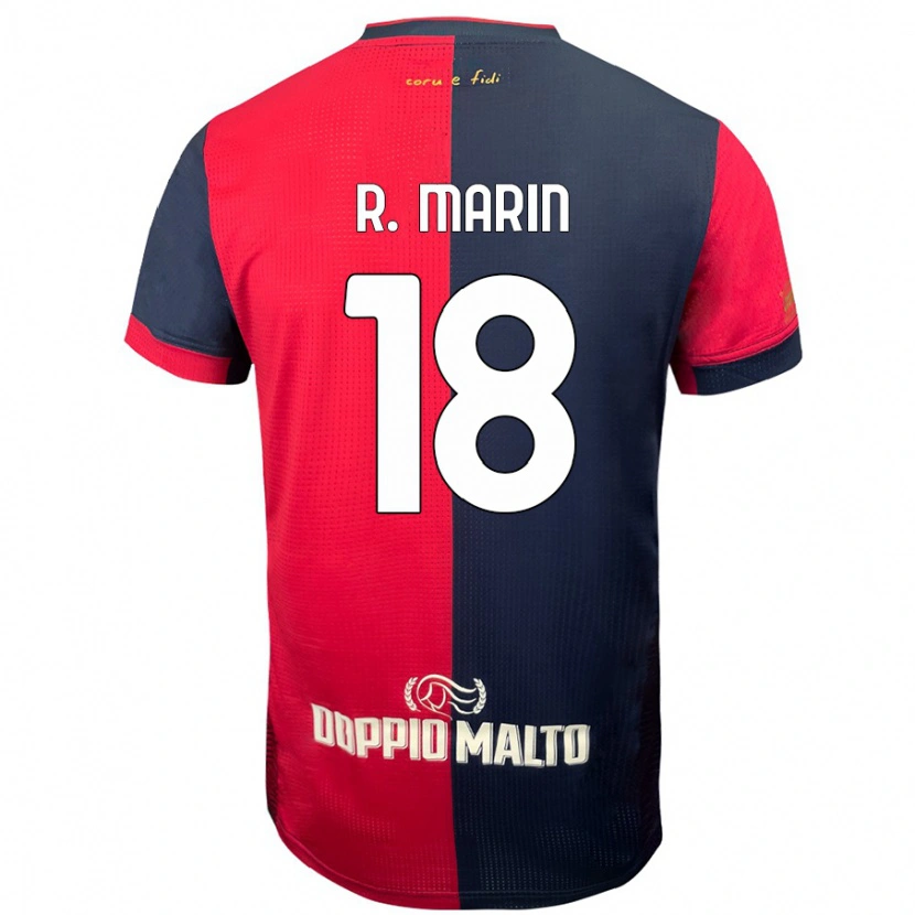 Danxen Uomo Maglia Răzvan Marin #18 Rosso Blu Più Scuro Kit Gara Home 2024/25 Maglietta