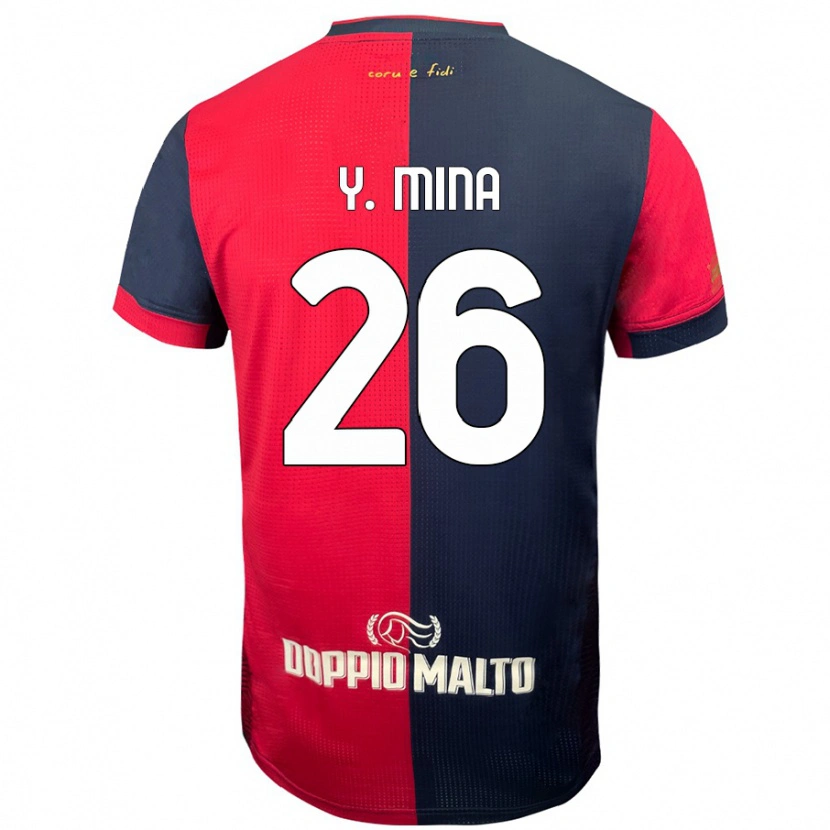 Danxen Uomo Maglia Yerry Mina #26 Rosso Blu Più Scuro Kit Gara Home 2024/25 Maglietta