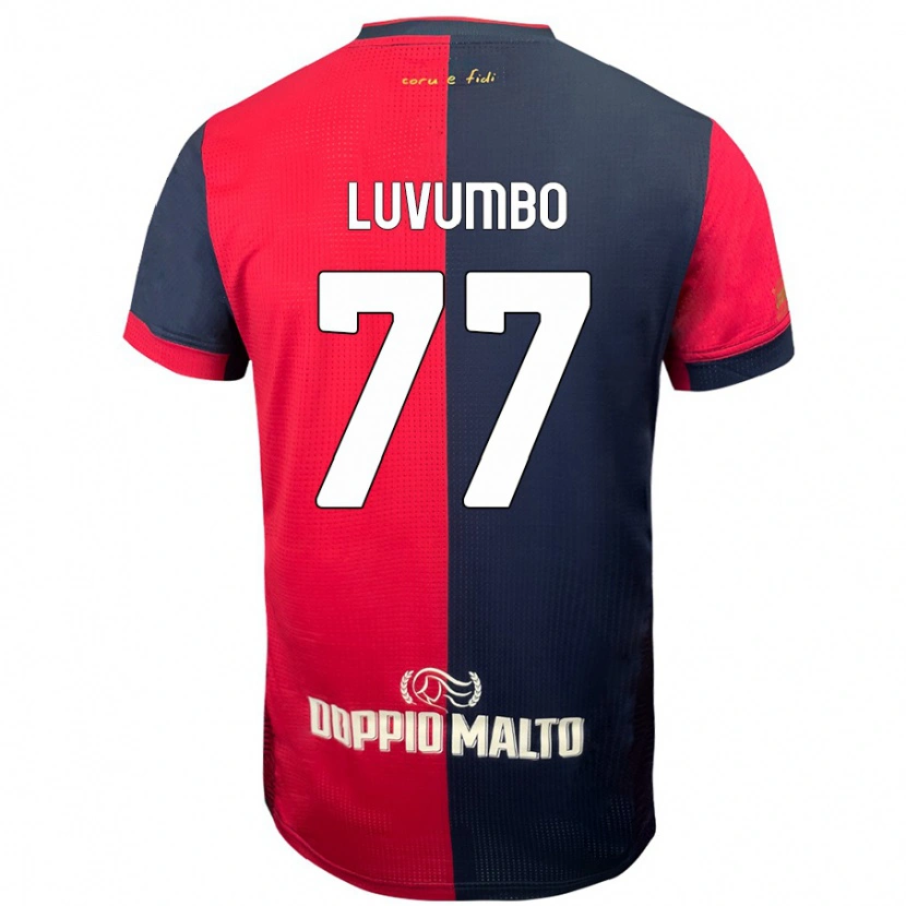 Danxen Uomo Maglia Zito Luvumbo #77 Rosso Blu Più Scuro Kit Gara Home 2024/25 Maglietta