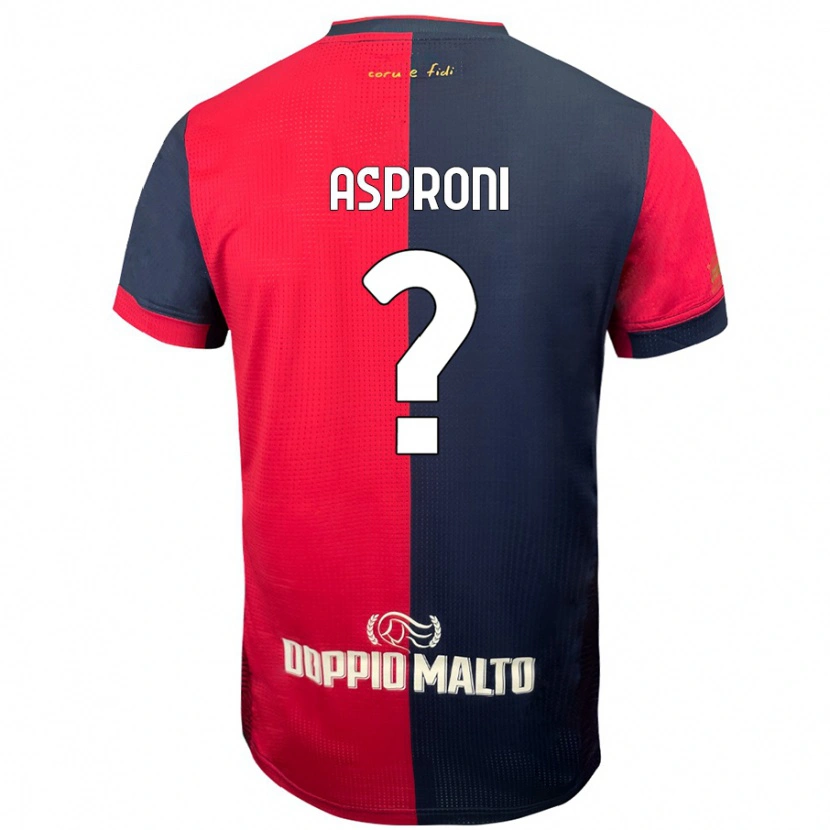 Danxen Uomo Maglia Luca Asproni #0 Rosso Blu Più Scuro Kit Gara Home 2024/25 Maglietta