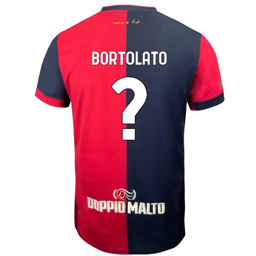 Danxen Uomo Maglia Filippo Bortolato #0 Rosso Blu Più Scuro Kit Gara Home 2024/25 Maglietta