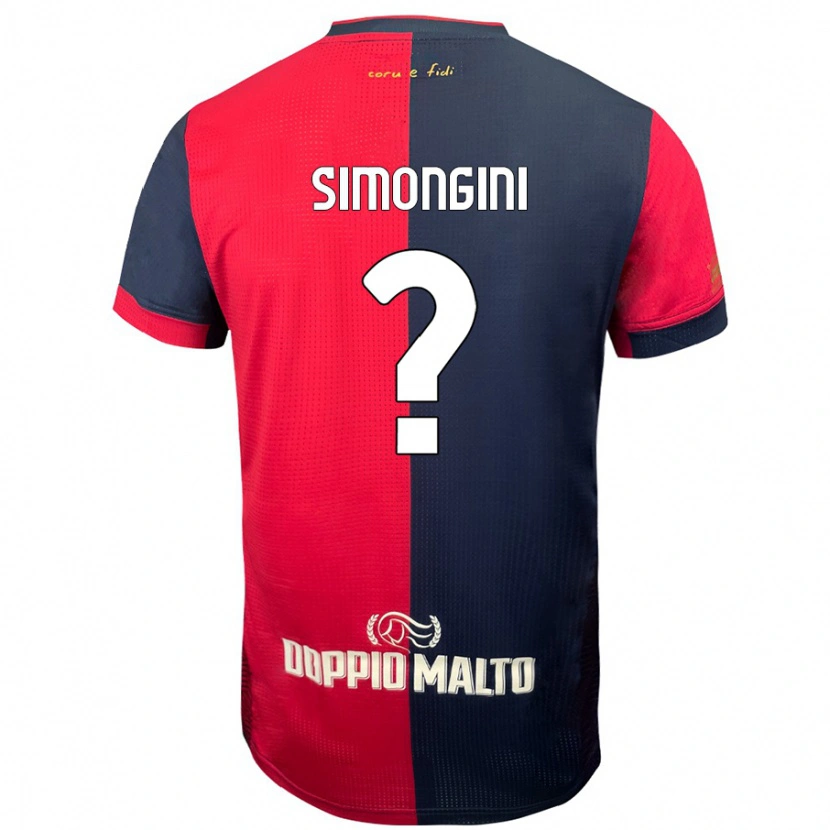 Danxen Uomo Maglia Andrea Simongini #0 Rosso Blu Più Scuro Kit Gara Home 2024/25 Maglietta