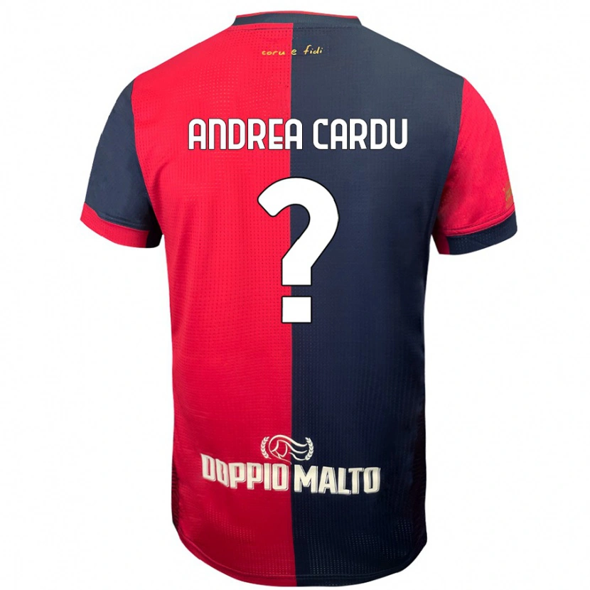 Danxen Uomo Maglia Gian Andrea Cardu #0 Rosso Blu Più Scuro Kit Gara Home 2024/25 Maglietta