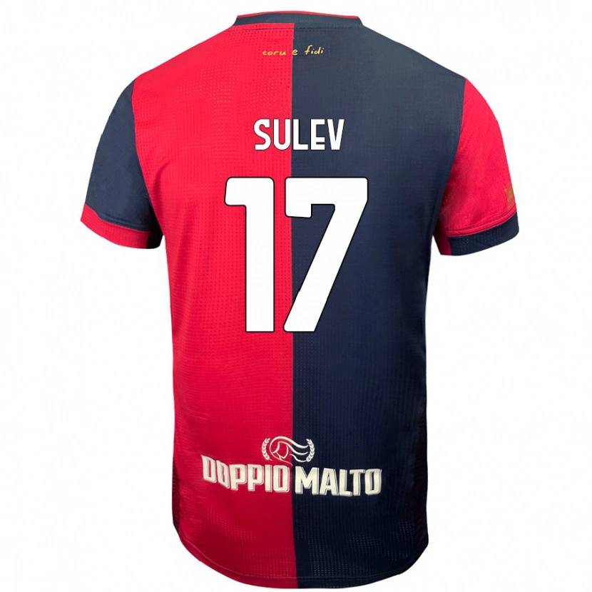 Danxen Uomo Maglia Ivan Sulev #17 Rosso Blu Più Scuro Kit Gara Home 2024/25 Maglietta