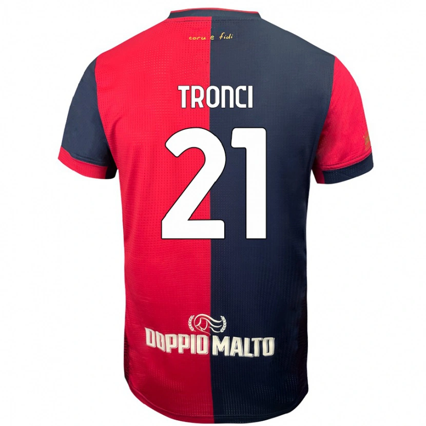 Danxen Uomo Maglia Luca Tronci #21 Rosso Blu Più Scuro Kit Gara Home 2024/25 Maglietta