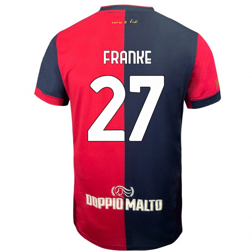 Danxen Uomo Maglia Antoni Franke #27 Rosso Blu Più Scuro Kit Gara Home 2024/25 Maglietta