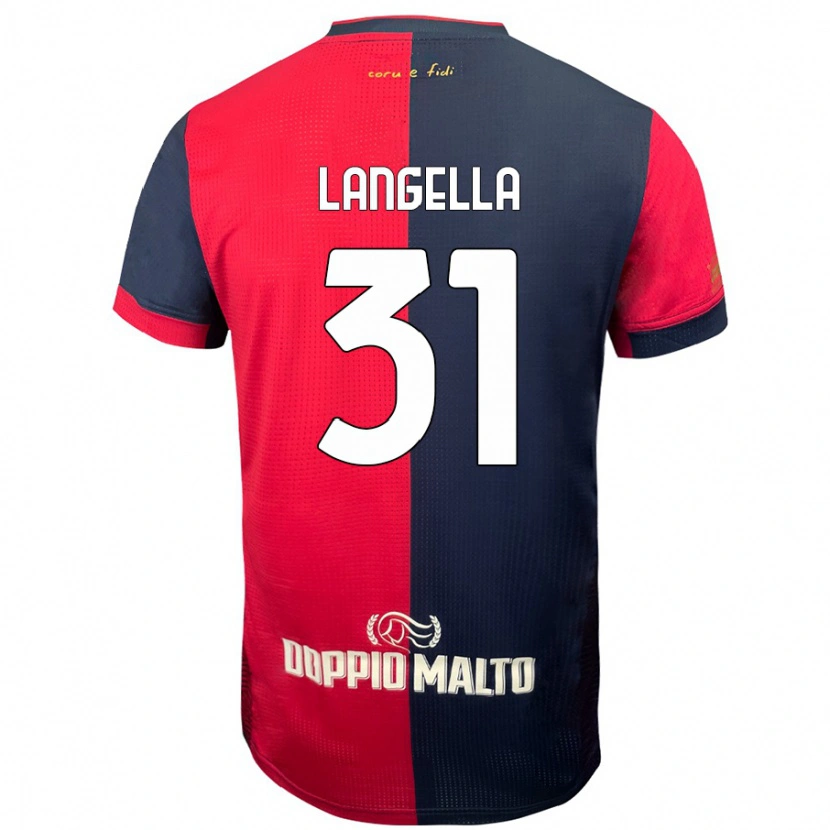 Danxen Uomo Maglia Matteo Langella #31 Rosso Blu Più Scuro Kit Gara Home 2024/25 Maglietta