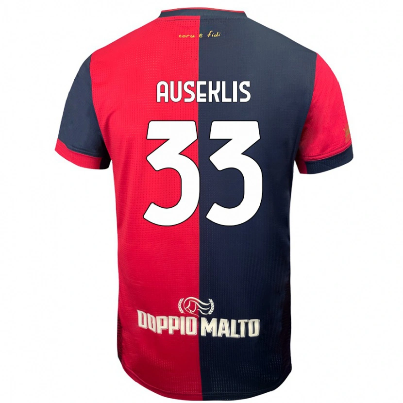Danxen Uomo Maglia Henrijs Auseklis #33 Rosso Blu Più Scuro Kit Gara Home 2024/25 Maglietta