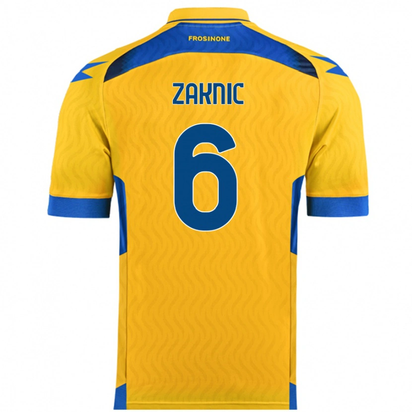 Danxen Uomo Maglia Lazar Zaknic #6 Giallo Kit Gara Home 2024/25 Maglietta