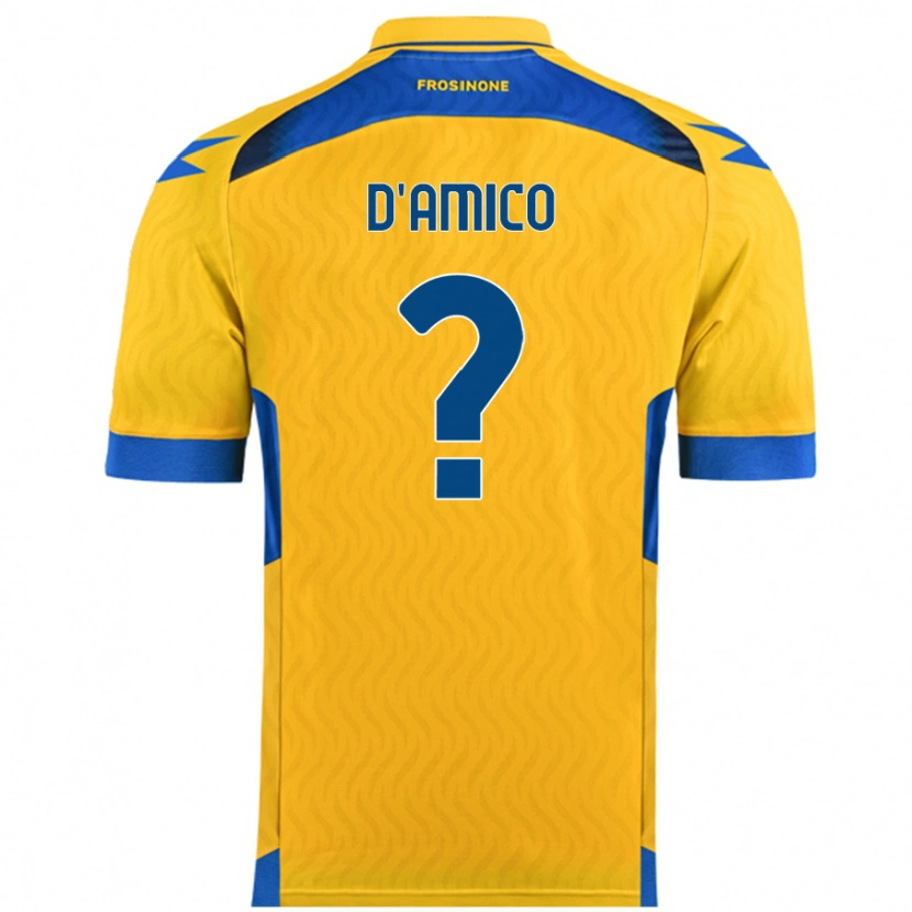 Danxen Uomo Maglia Cristiano D'amico #0 Giallo Kit Gara Home 2024/25 Maglietta