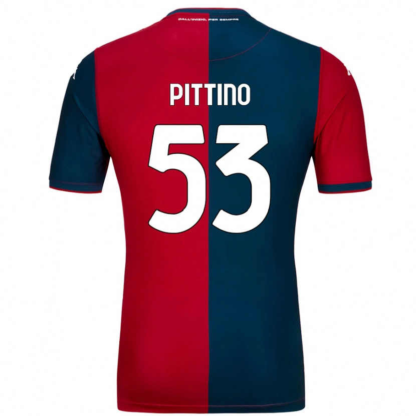Danxen Uomo Maglia Tommaso Pittino #53 Rosso Blu Scuro Kit Gara Home 2024/25 Maglietta