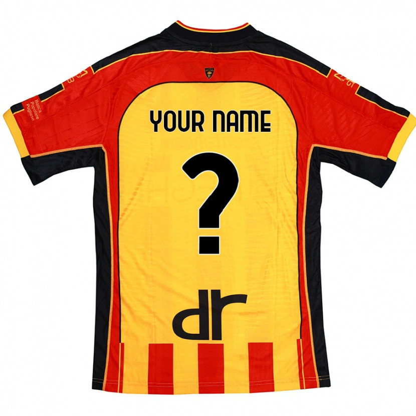 Danxen Uomo Maglia Il Tuo Nome #0 Giallo Rosso Kit Gara Home 2024/25 Maglietta