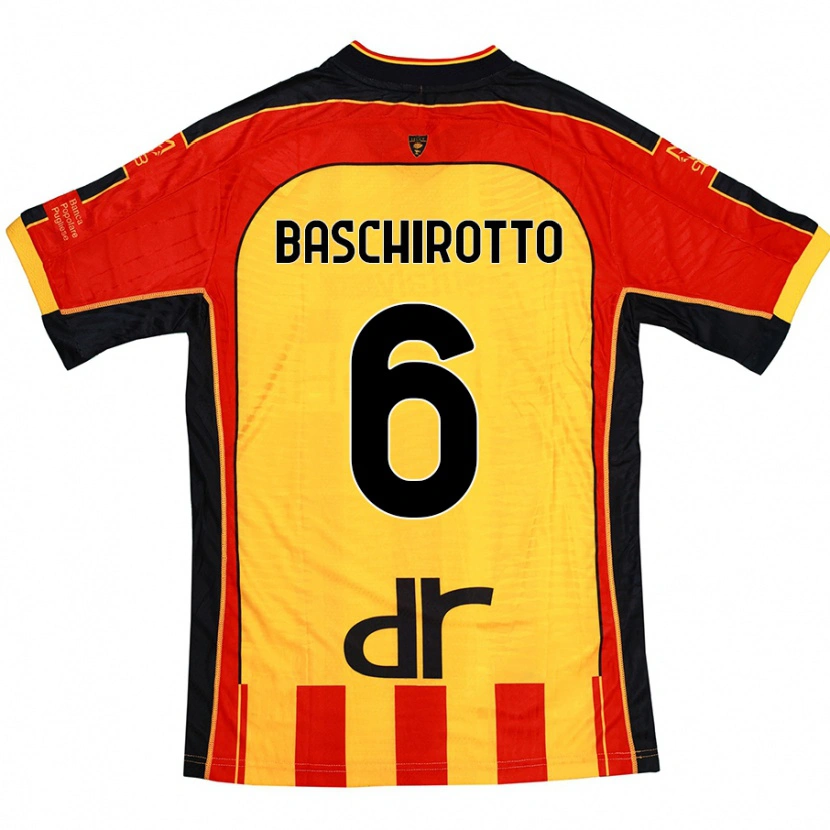 Danxen Uomo Maglia Federico Baschirotto #6 Giallo Rosso Kit Gara Home 2024/25 Maglietta