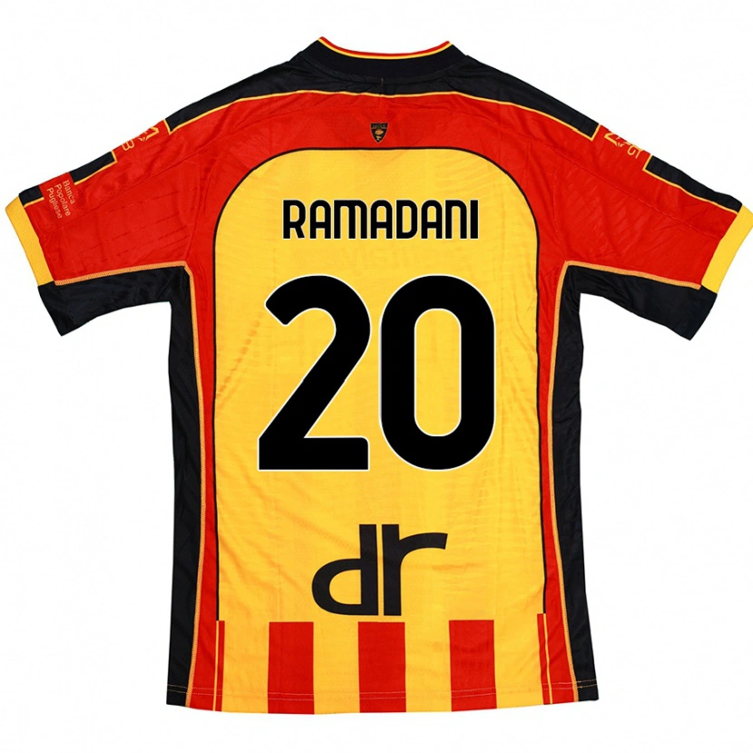 Danxen Uomo Maglia Ylber Ramadani #20 Giallo Rosso Kit Gara Home 2024/25 Maglietta