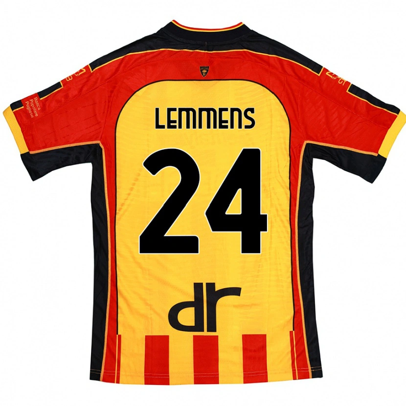 Danxen Uomo Maglia Mats Lemmens #24 Giallo Rosso Kit Gara Home 2024/25 Maglietta