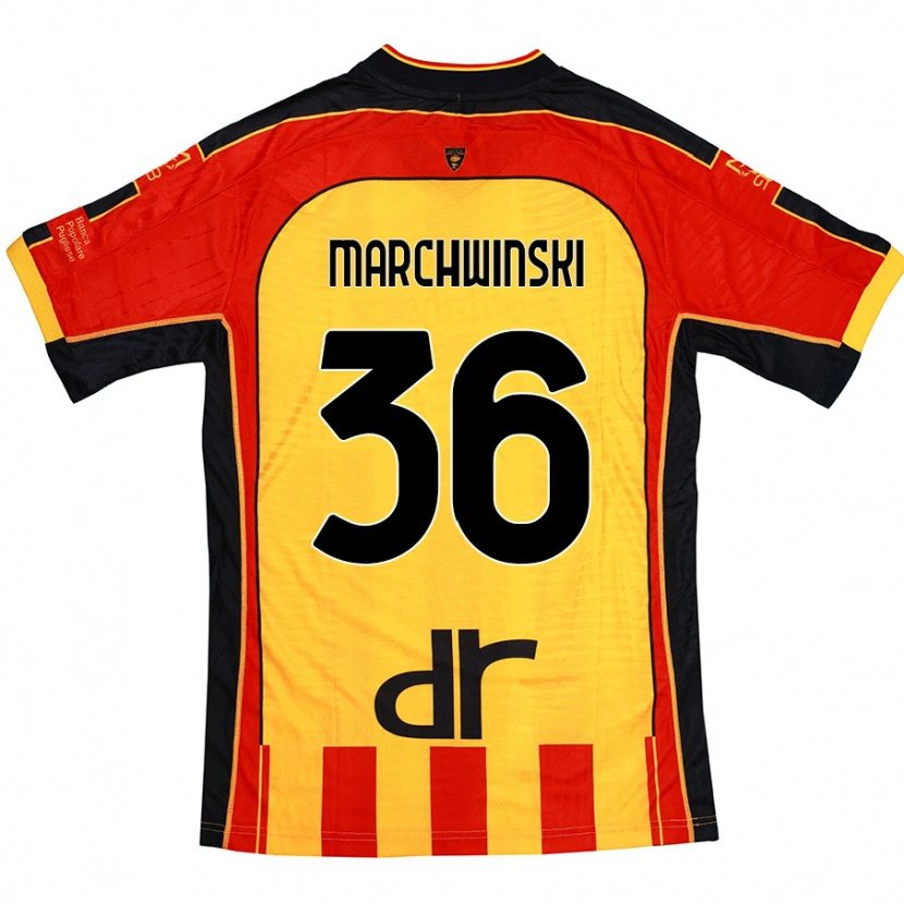 Danxen Uomo Maglia Filip Marchwinski #36 Giallo Rosso Kit Gara Home 2024/25 Maglietta