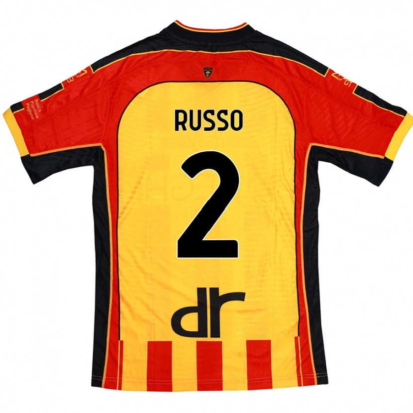 Danxen Uomo Maglia Luca Russo #2 Giallo Rosso Kit Gara Home 2024/25 Maglietta