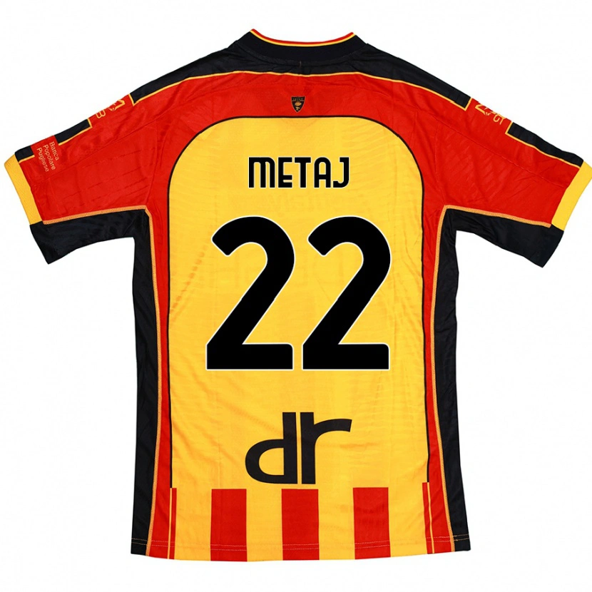 Danxen Uomo Maglia Dejvi Metaj #22 Giallo Rosso Kit Gara Home 2024/25 Maglietta