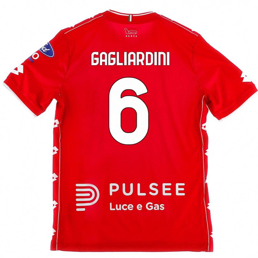 Danxen Uomo Maglia Roberto Gagliardini #6 Rosso Bianco Kit Gara Home 2024/25 Maglietta