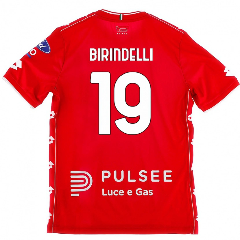 Danxen Uomo Maglia Samuele Birindelli #19 Rosso Bianco Kit Gara Home 2024/25 Maglietta