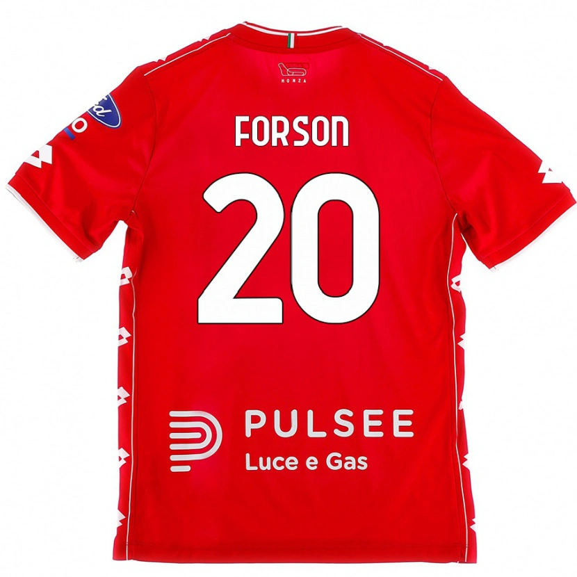 Danxen Uomo Maglia Omari Forson #20 Rosso Bianco Kit Gara Home 2024/25 Maglietta
