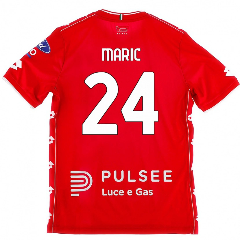 Danxen Uomo Maglia Mirko Maric #24 Rosso Bianco Kit Gara Home 2024/25 Maglietta