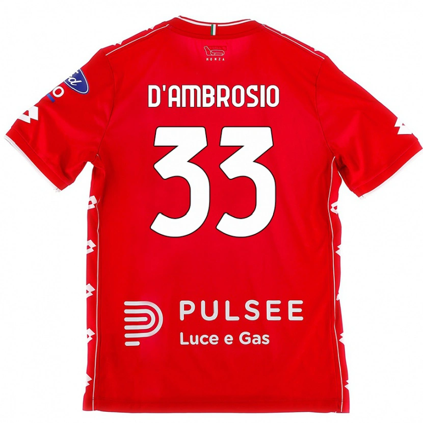 Danxen Uomo Maglia Danilo D'ambrosio #33 Rosso Bianco Kit Gara Home 2024/25 Maglietta