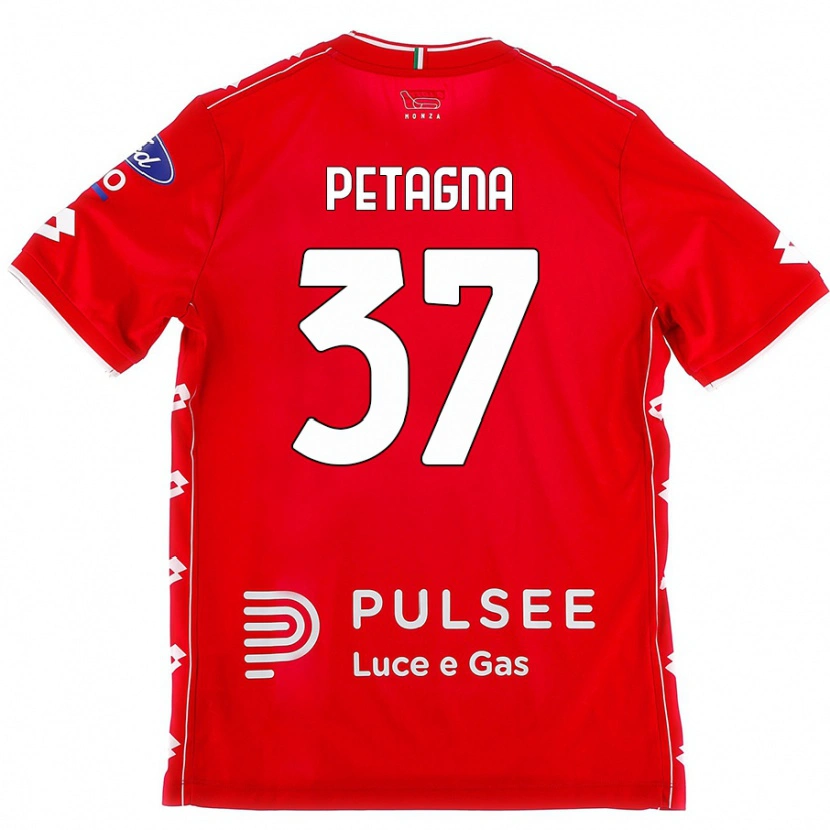 Danxen Uomo Maglia Andrea Petagna #37 Rosso Bianco Kit Gara Home 2024/25 Maglietta