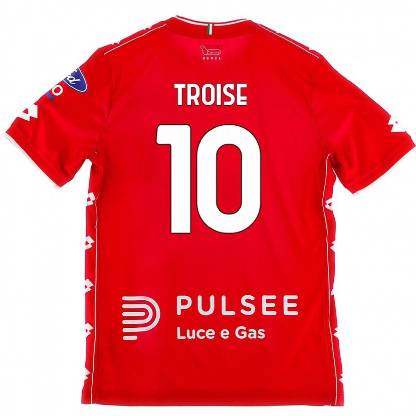 Danxen Uomo Maglia Antonio Troise #10 Rosso Bianco Kit Gara Home 2024/25 Maglietta